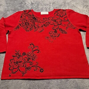 0165. Petite ~ AlfredDunner ~ Beaded Sweater ~ Beautiful 😍